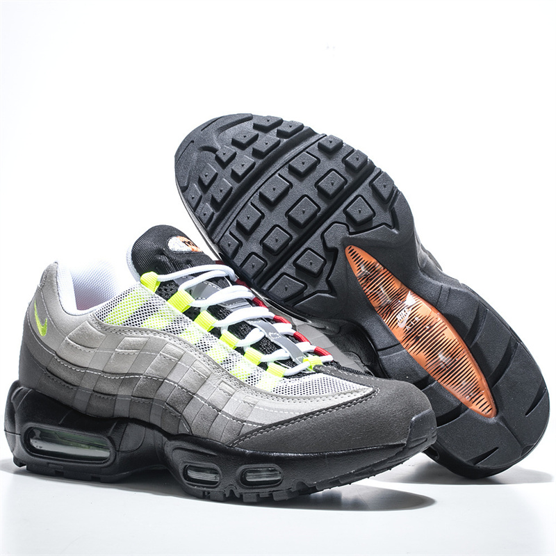Men's Hot sale Running weapon Air Max 95 Grey/White Shoes 082